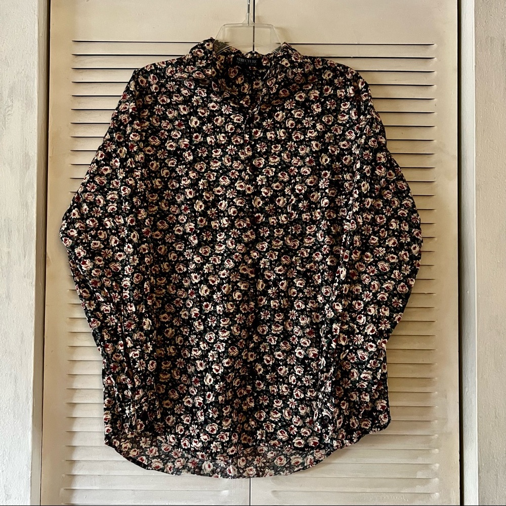 Structure long sleeves floral top
